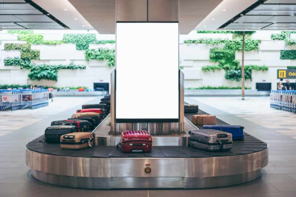 advertising screen in airport